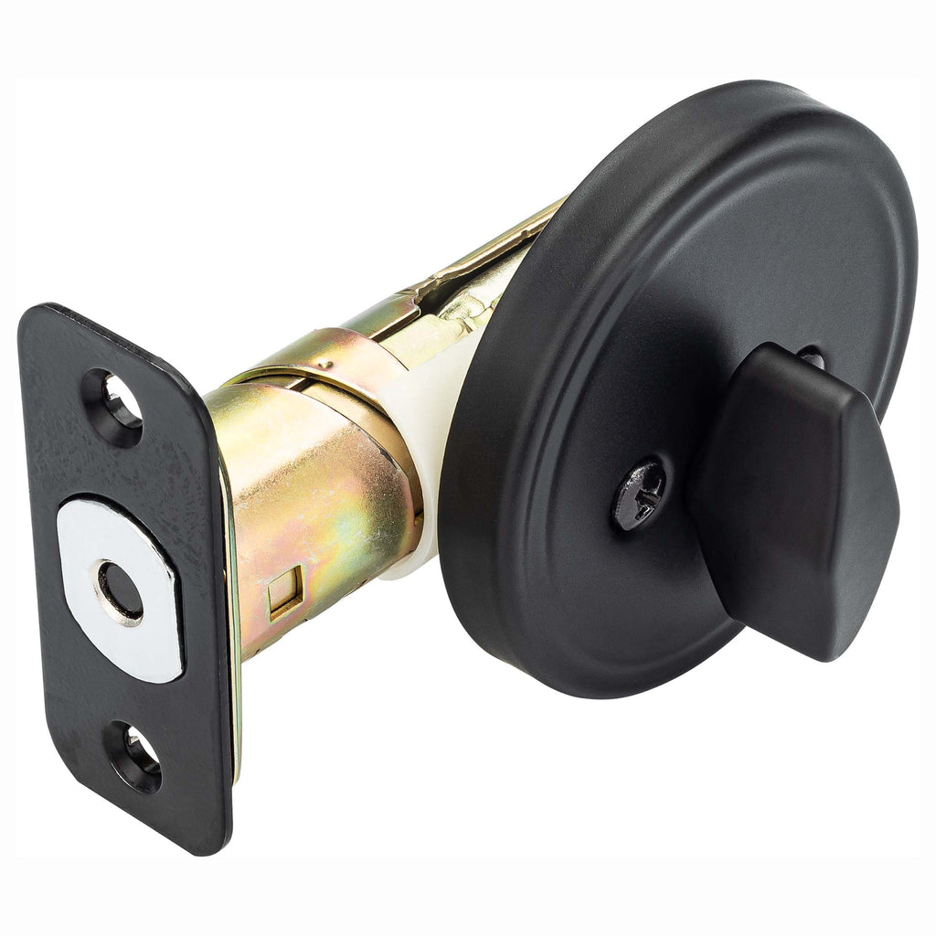 Single Sided Keyless Deadbolt - Matte Black Finish - Harney Hardware