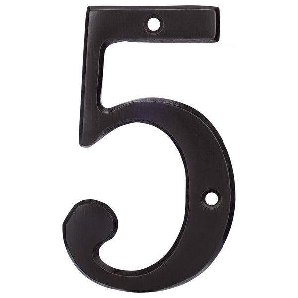 4 In. House Number 5 - Oil Rubbed Bronze - Harney Hardware