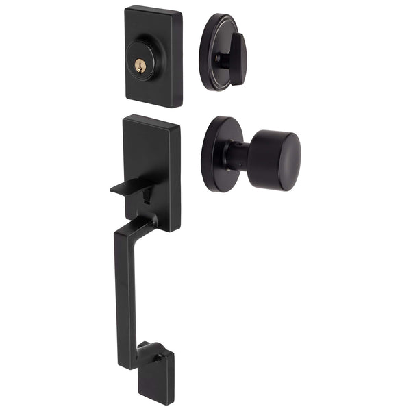 Front Door Handleset With Interior Door Knob Contemporary Style ...